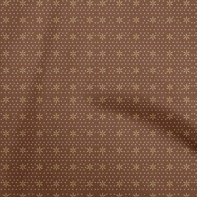oneOone Cotton Silk Brown Fabric Geometrical Sewing Craft Projects Fabric Prints By Yard 42 Inch Wide