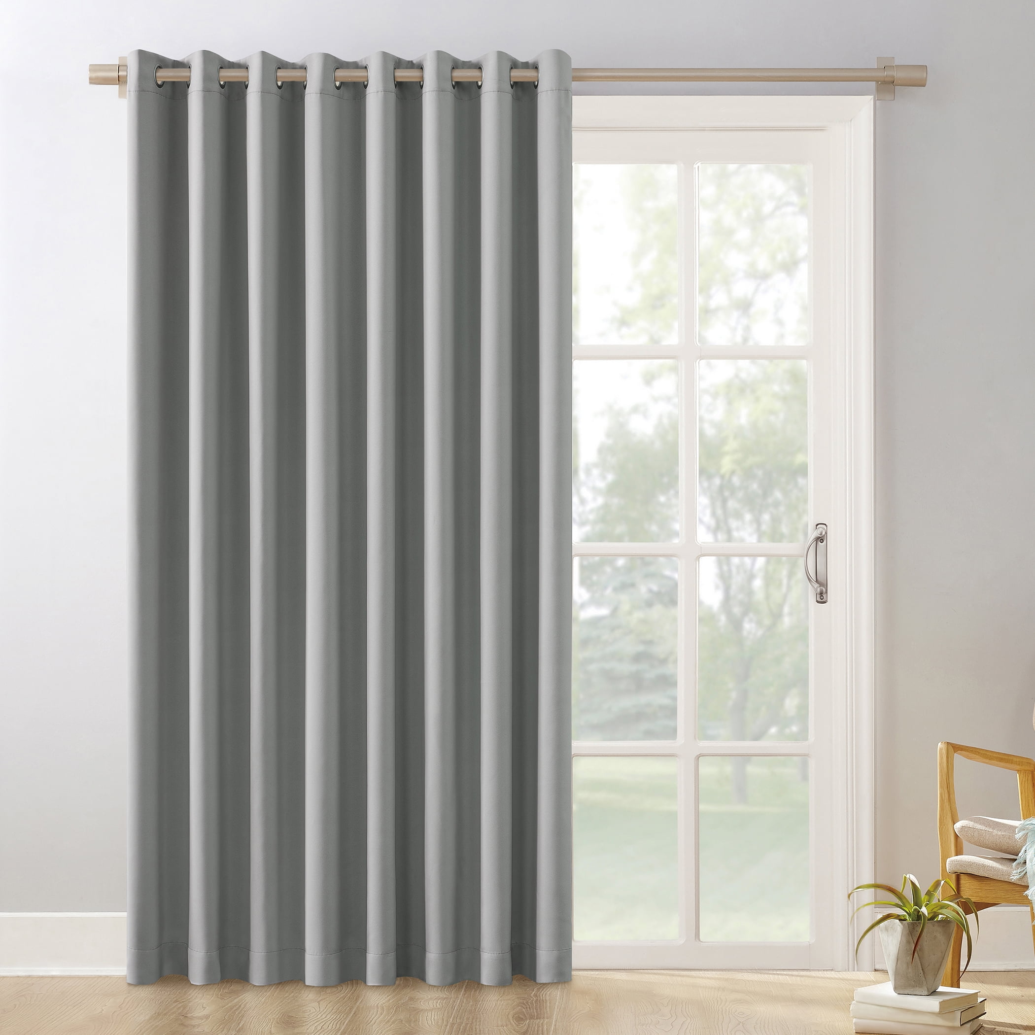 Sun Zero Conrad ExtraWide Blackout Grommet Sliding Patio Door Curtain