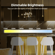 DAYBETTER COB LED Strip, 16.4ft 3000K Warm White Dimmable, 24V 1600 LEDs 2835 Flexible Light for Bedroom Home Decor