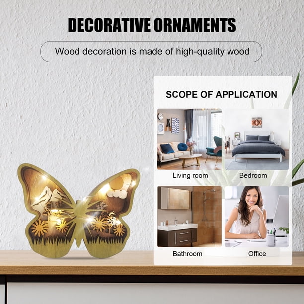 Lámpara Estatuas de animales de madera Adornos Figuras de conejo lindo hueco 3D para la oficina en el hogar Ndcxsfigh Para estrenar