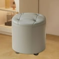 thumbnail image 1 of Reposapiés pequeño tipo puf, reposapiés otomano, taburete escalonado, estable y elegante, para sala de estar, sala de juegos, entrada interior Gris, 1 of 8