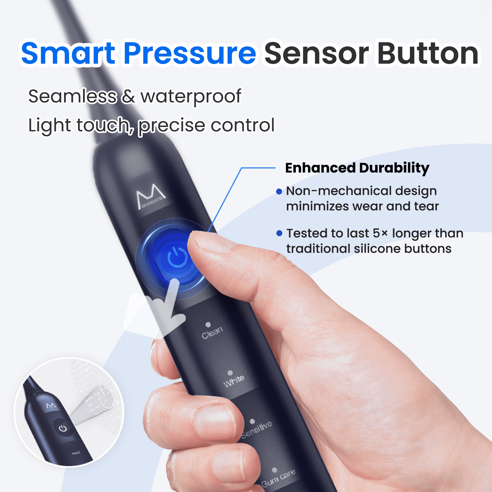 Marlincare Sonic Electric Toothbrush for Adults , Rechargeable Toothbrush,180-Day Battery Life, Blue