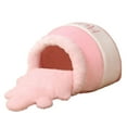 thumbnail image 2 of Cama de gato Pot para de interior Casa de dibujos animados cálida Cueva Cama de suave Cojín extraíble y lavable , Rosa, 2 of 8