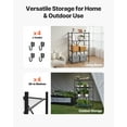 thumbnail image 6 of VEVOR 4-Tier Foldable Storage Shelf, 36W x 21D x 60H Inch Folding Metal Rack Shelving Unit, No Assembly Organizer Shelf with 5 Wheels & 4 Hooks for Pantry, Kitchen, Garage, Basement, Black, 6 of 9