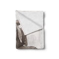 thumbnail image 2 of Kabuki Soft Flannel Fleece Throw Blanket, Oriental Style Artist with Make up and Costume Pose Dance Artwork, Cozy Plush for Indoor and Outdoor Use, 50" x 60", Umber White, by Ambesonne, 2 of 6