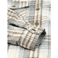 thumbnail image 5 of ZOELNIC Women's Plaid Shacket Long Sleeve Fleece Hooded Jacket with Flap Pockets, 2XL, 5 of 6