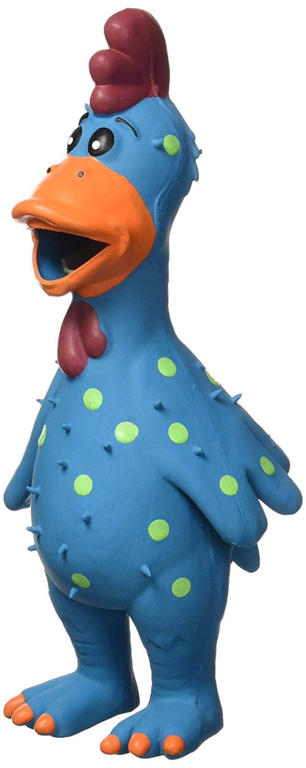 blue chicken dog toy