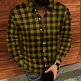 thumbnail image 4 of Mens Shirts Under $10 Men’s 2025 Fall Button Down Plaid Dress Shirts Versatile Stretch Casual Long Sleeve Stylish Lapel Checkered Shirt, 4 of 8