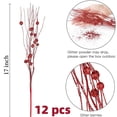 thumbnail image 4 of Christmas Artificial Glitter Berry Stem Xmas Picks Glittery Twigs Branches 17 inch Decorative Bead Sticks Topboutique Christmas Picks for Christmas Tree Gift Vase Decor Party Ornaments 12 Pcs Red, 4 of 7