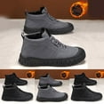 thumbnail image 2 of Mens Winter Boots Thick Soft Sole Casual Walking Shoes Lace up Insulated Warm Outdoor Sneakers Lightweight Work Booties GY1 Size 7.5, 2 of 7