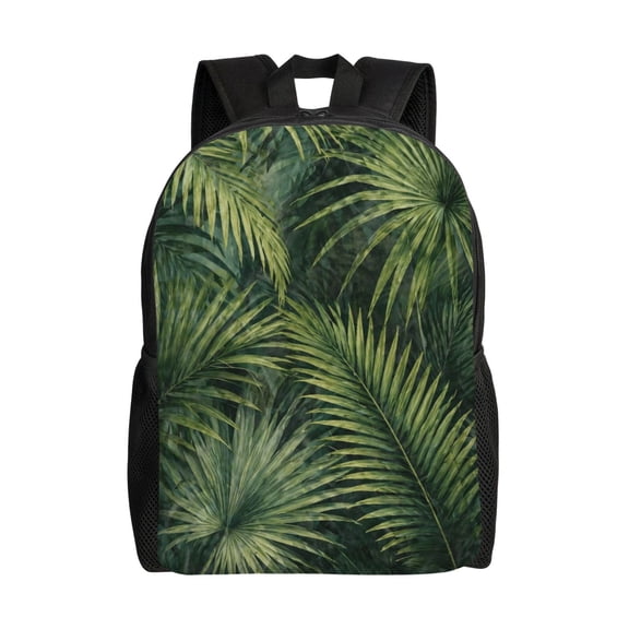 Tropical Palm Leaf Backpack Full Front Print Travel Laptop Bag for Men and Women