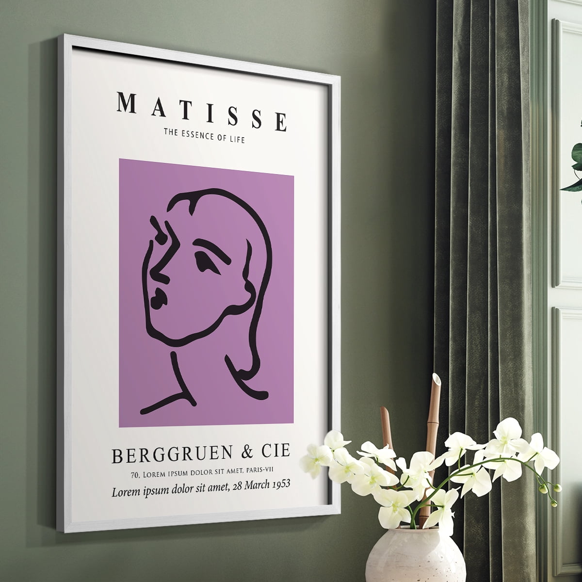 Matisse CVIII Framed Print in White Solid Wood 11 x 14 Framed Print