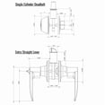 thumbnail image 3 of Stainless Steel Entry Door Handle Combo Lock Set with Deadbolt and 4 KW1 Keys, 3 of 13