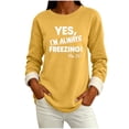 thumbnail image 2 of YanHoo Fleece Sweatshirt for Women Trendy Letter Print Crewneck Pullover Tops Fall Casual Loose Fit Sweatshirts, 2 of 7