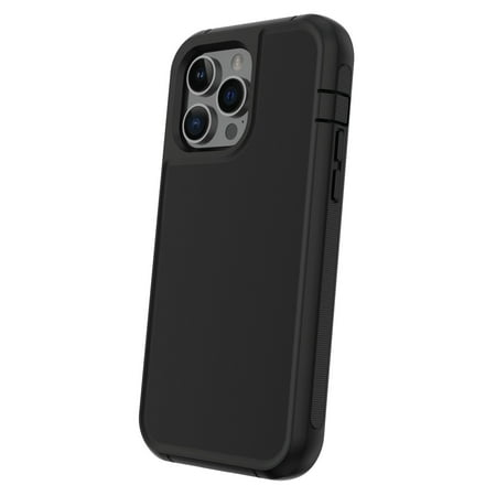 onn. Rugged Phone Case with Holster for iPhone 14 Pro Max - Black