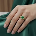 thumbnail image 3 of Mauli Jewels Women’s 1.55 Carat Emerald Diamond Engagement Ring, Unique 14K Yellow Gold Gemstone Jewelry Gift, 3 of 7