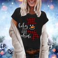thumbnail image 3 of Camisas Navideñas Para Mujer Moda Casual Impresión Cuello Redondo Suelto Manga Corta Suéter Tops Odeerbi ODB205303, 3 of 5