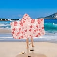 thumbnail image 2 of Yayeee Kids Hooded Towel with Hand Pockets Beach Soft Absorbent Bath Wrap 50 x 23.5 inch, Bunnies and Hearts, 2 of 5