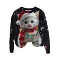 thumbnail image 4 of asdoklhq Christmas Long Sweaters for Women's Round Neck Printed Hoodie Long Sleeved Top Multicolor M, 4 of 4