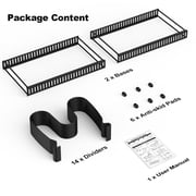 Housolution Pot and Pan Organizer, Expandable Pot Lid Organizer Rack with 14 Adjustable Dividers for Kitchen, Under Cabinet, Cutting Board, Bakeware, Black