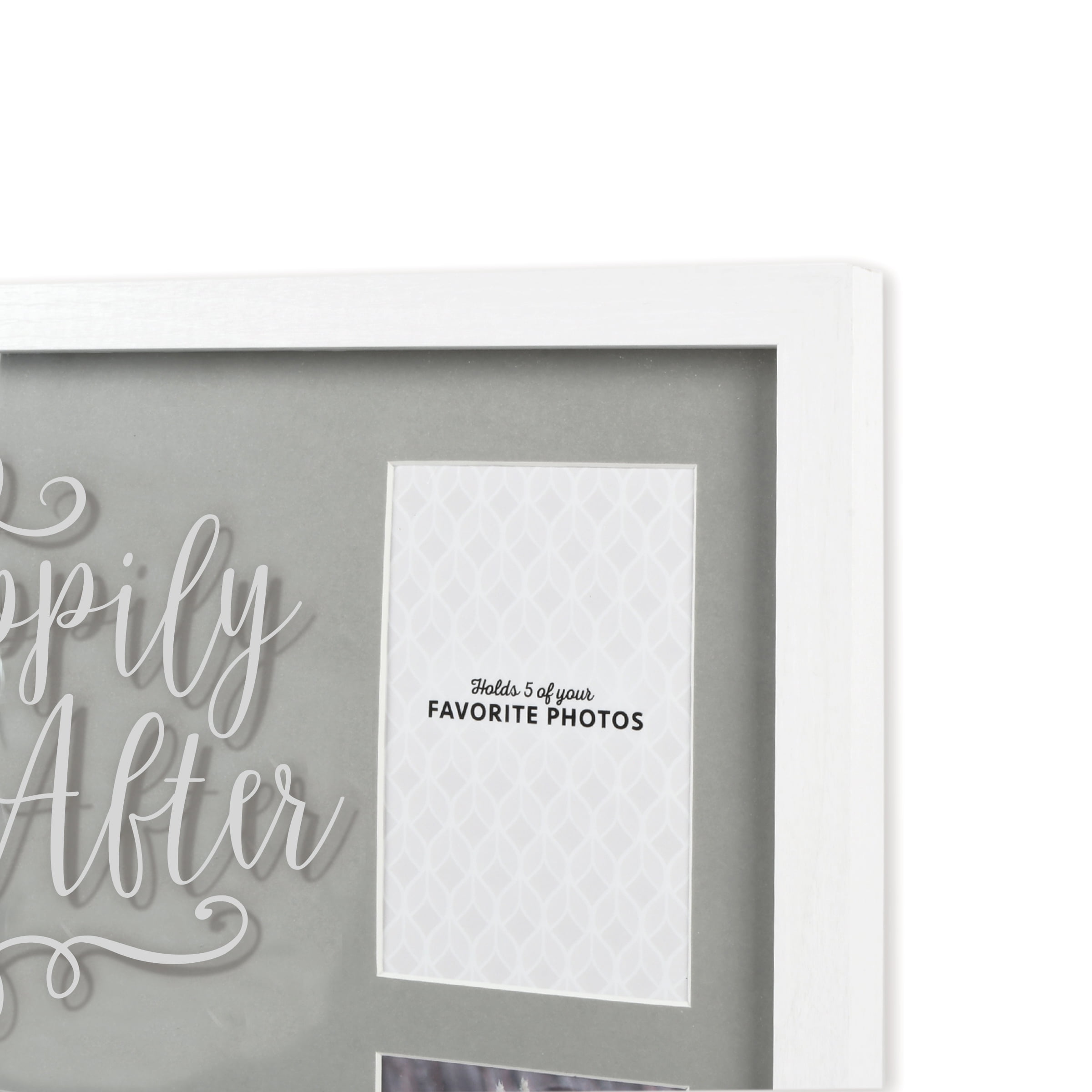 Prinz 5-Opening Happily Ever After Collage Picture Frame, Holds (4) 4x6, (1) 5x7 Photos, Grey