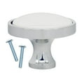 thumbnail image 2 of 2 Pack Retro White Ceramic, Chrome Cabinet Hardware Mushroom Knob, 1-1/4 Inch Diameter, 2 of 2