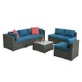 thumbnail image 4 of Highsound Patio Furniture Set, 7 Piece Outdoor Sectional Sofa with Coffee Table, All Weather Wicker Conversation Set, 4 of 8