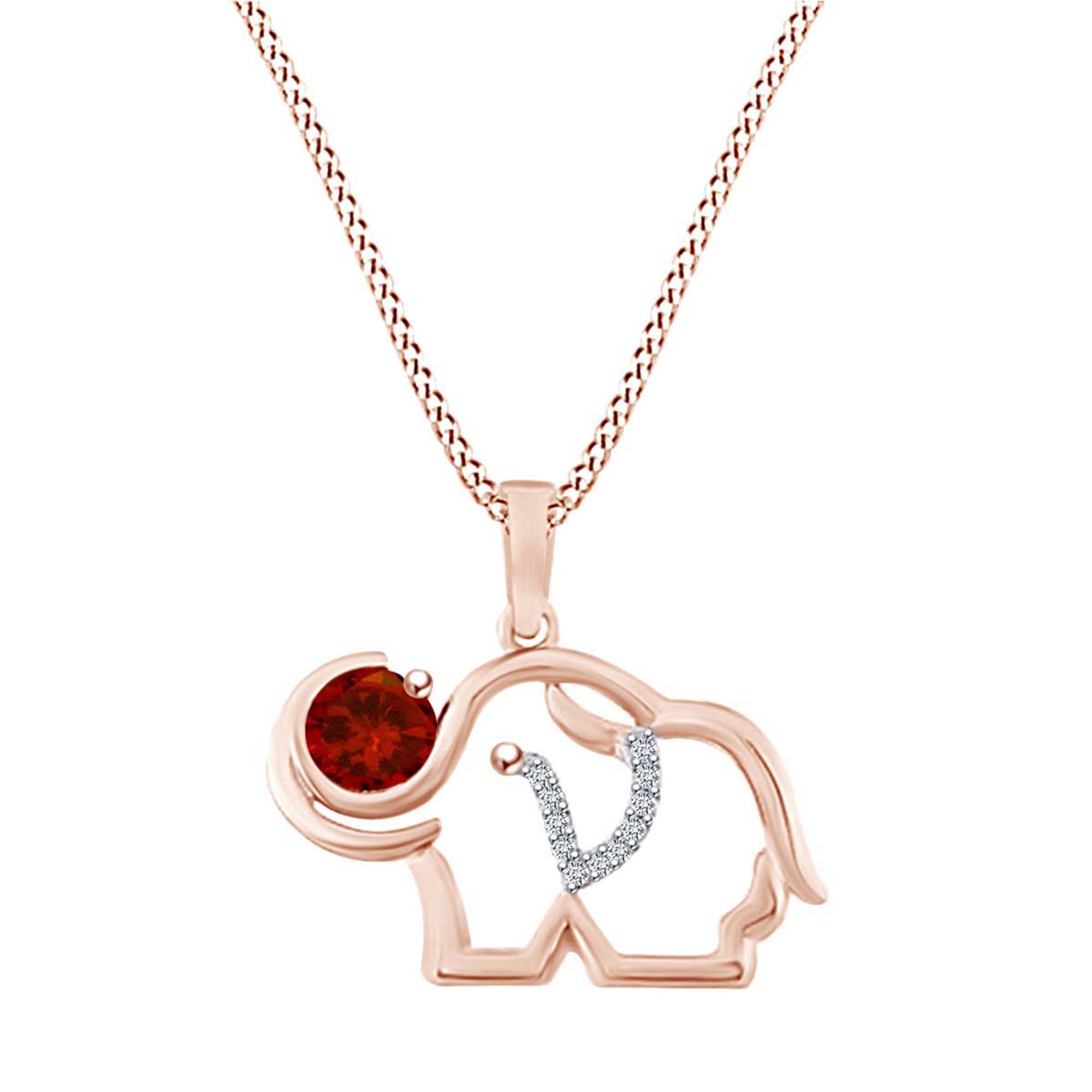 Wishrocks 14K Gold Over Sterling Silver Round White CZ Heart Pendant Necklace