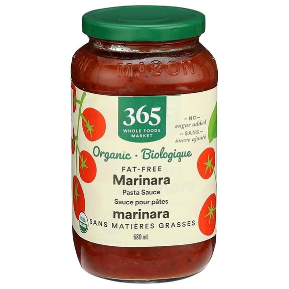 1x 365 by Whole Foods Market, Organic Fat Free Marinara Pasta Sauce, 25 Ounce