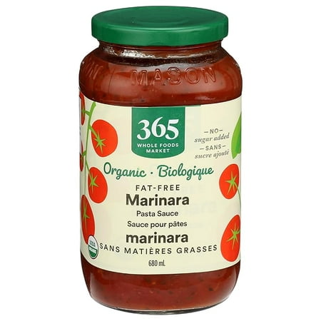 Pack of 1 365 by Whole Foods Market, Organic Fat Free Marinara Pasta Sauce, 25 Ounce