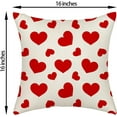thumbnail image 6 of Valentines Pillow Covers 16x16 Red Love Hearts Decor Throw Pillows Case for Couch Valentine''s Day Anniversary Indoor Outdoor Decorative Cushion Cases for Sofa Bed Decorations Set of 2, 6 of 6
