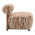 thumbnail image 4 of Furniture of America Zenya Modern Chenille Zebra-stripe Pattern Accent Chair, Rustic Orange, 4 of 11
