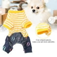 thumbnail image 4 of Pijamas de algodón para gatos, pijamas a rayas para perros, cachorros y gatos, pijamas de algodón para perros de alta capacidad, 4 of 7
