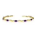 thumbnail image 1 of 14K Yellow Gold Oval Amethyst and Diamond Bracelet, 1 of 3