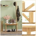 thumbnail image 4 of Resenkos End Table with Coat Rack Solid Wood Coat Tree with 2-in-1 Side Table-Natural, Entryway Hat, Coat, and Shoe Organizer, Coat Rackfor Foyer Area, 4 of 6