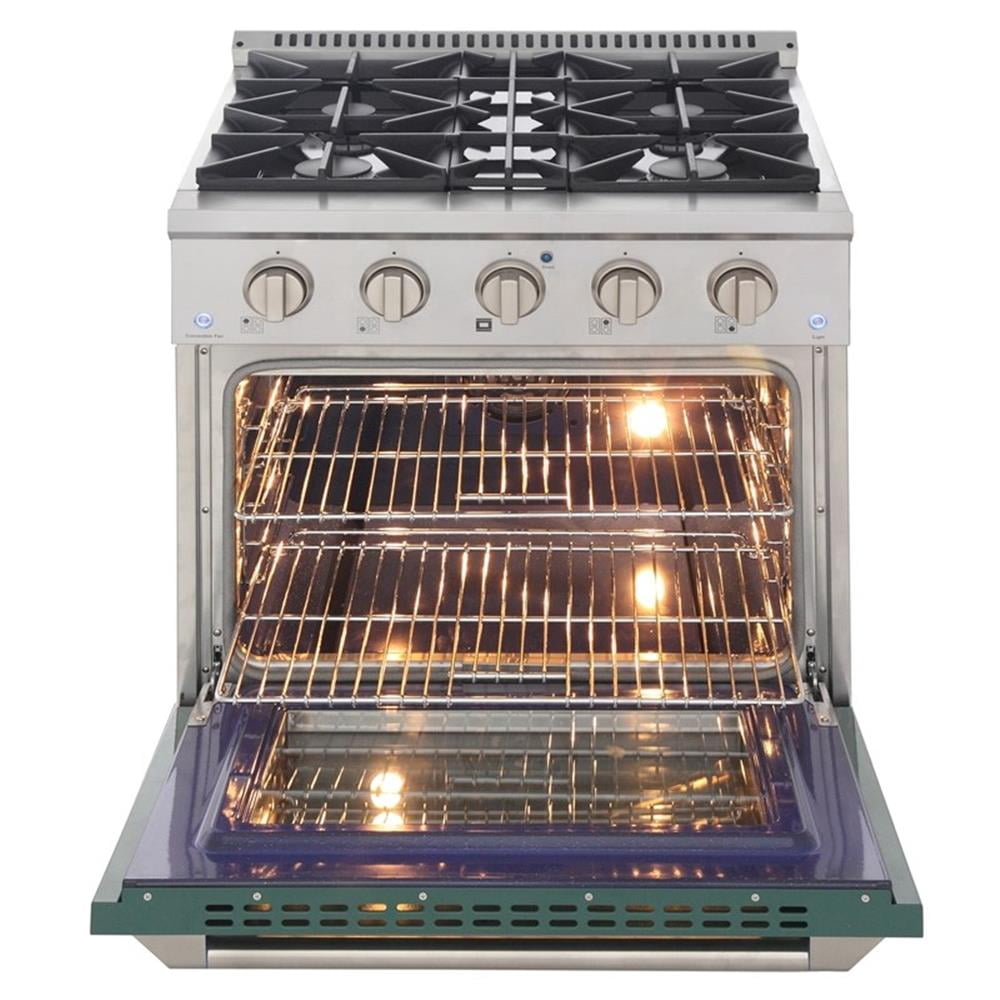 Pemberly Row 30" 4.2 cu. ft. Dual Fuel Range Natural Gas Sealed Burners in Green