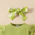 thumbnail image 4 of CAUYDY 0 3 6 9 Months 1T 2T Baby Girl Cute Clothing Set Infant Girls Long Sleeve Bodysuit Newborn Fall Winter Romper Preemie Outfit Sizes 6-9 Months,Green, 4 of 7