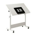 thumbnail image 2 of Small Standing Desk Adjustable Height, Mobile Stand Up Desk With Wheels, Portable Home Office Computer Workstations For Sitting And Standing, 2 of 9