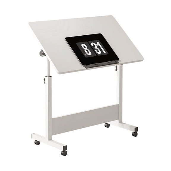 Small Standing Desk with Wheels, Foldable & Adjustable Height Rolling Desk for Small Spaces