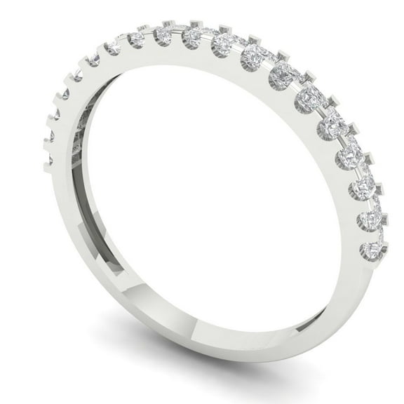 0.285 ctw Wedding Band for Women - 14K White Gold Simulated Diamond Stackable Eternity Ring