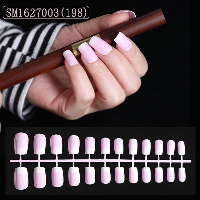 Uñas postizas europeas y americanas color piel rosa uñas francesas uñas postizas para manos y pies uñas postizas francesas