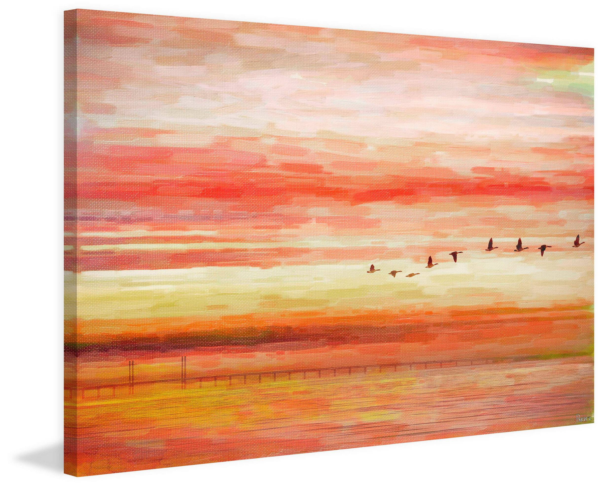 Flying South Painting Print on Wrapped Canvas