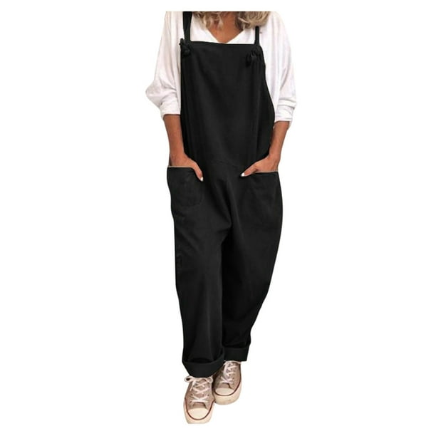 Qertyioot Womens Plus Size Overalls Baggy Casual Loose Dungarees Romper Playsuit Jumpsuit Other Xxxl