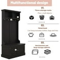 thumbnail image 4 of 4-in-1 Hall Tree with Storage Shoe Bench, Narrow Large Wooden Cabinet for Entryway Hallway Front Door Entrance Mudroom Corner Home Organizer Furniture, 4 of 7