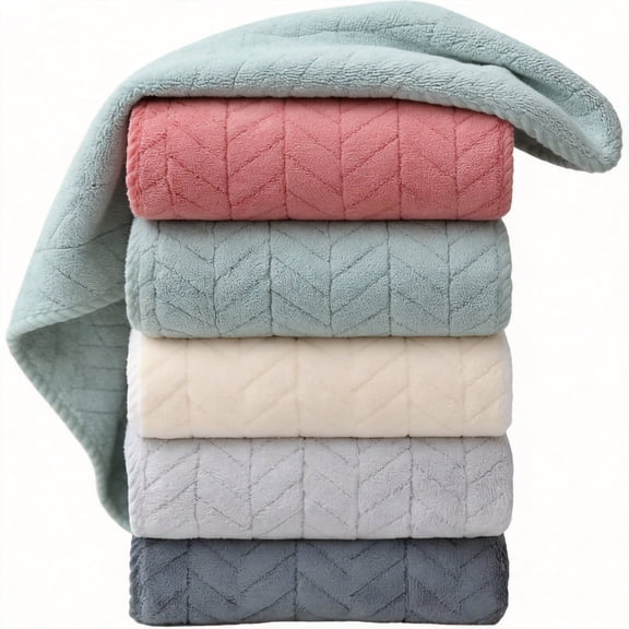 Coral Velvet Towel Set 5 Pcs Microfiber Bath and Hand Towels Super Soft High Absorbent Quick Dry for Face and Body 29.5 x 13 Inch 5 Assorted Colors