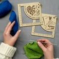 thumbnail image 5 of 1pc Wooden Square Frame Crochet Ruler Knitting Needle Gauge Heart 13x13x0.5cm, 5 of 6