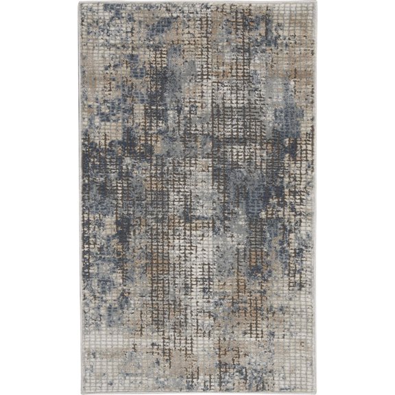 Nourison Concerto Contemporary Indoor Rug Blue Beige 2'2" x 3'9"