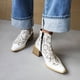 thumbnail image 4 of NECHOLOGY Botas Mujer Zapatos Botines para mujer Zapatos antideslizantes a la , botines con punta, cómodos, con cremallera, tacones redondos, botas para mujer, botas altas para mujer (White, 9), 4 of 7