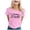 Pink, variant on Women's Summer T Shirts Casual Short Sleeve Crew Neck Bride Letter Print Wedding Party Slim fit Tops Red XXL