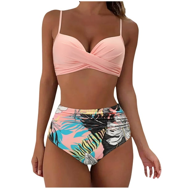 Swimsuits For Women Two Piece Bathing Suits Bra Top With High